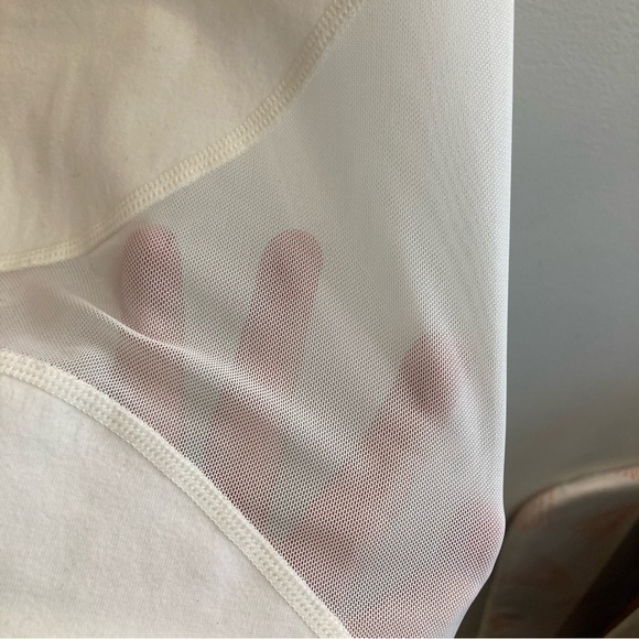 LYSSE SZ XL Alder Mesh Detail Crop Off White Comfort Leggings New With Tags - Picture 4 of 11